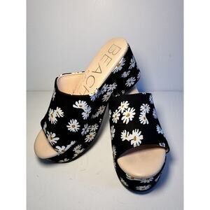 Beach by Matisse Daisy (Black) Cork Platform Sandal Size 7M Retro, Festival